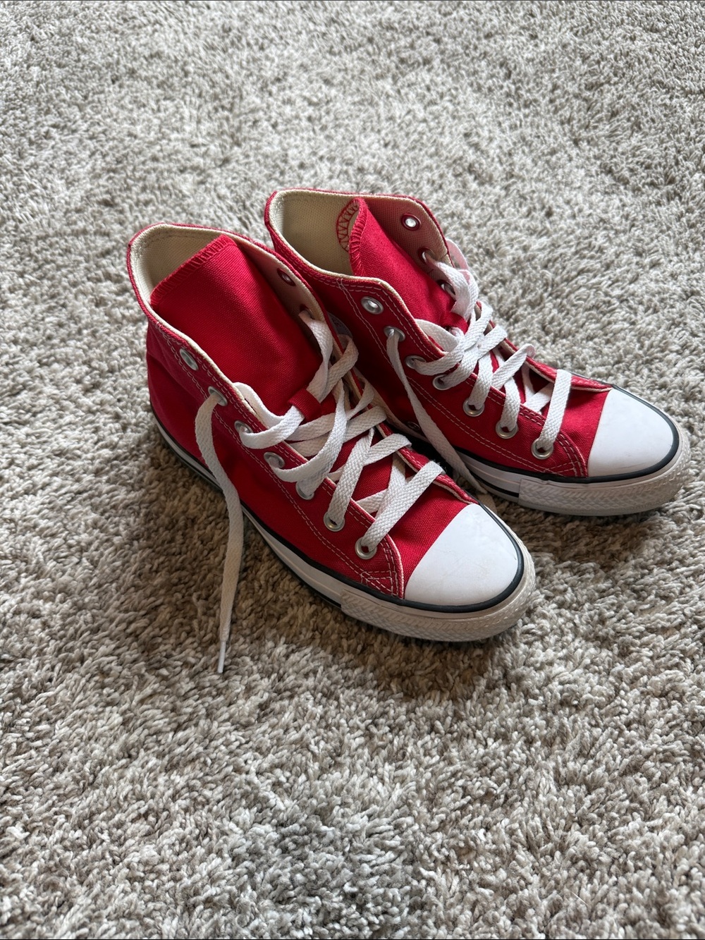 Classic Red High-Top Converse Canvas Sneakers